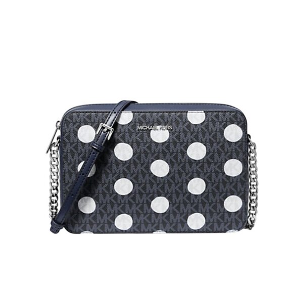 NEW Michael Kors Jet Set East West Large Crossbody Navy &...